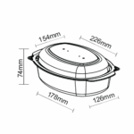 Cherry Series 950 ml Dimensions.