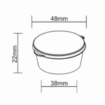 Hinge Series 1 OZ Food Container Dimensions