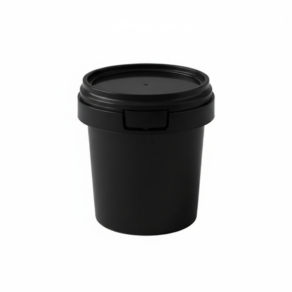 IML Round Tub with Lid 125 ml Black