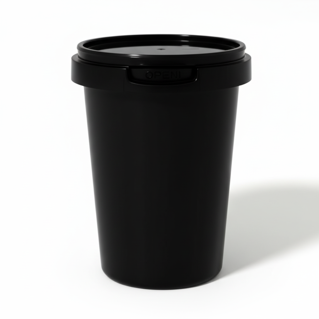 IML Round Tub with Lid 500 ml Black