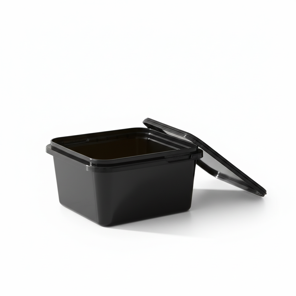 IML Square Tub with Lid 1000ml Black