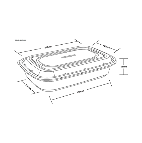 Mango Series 1000 ml Dimensions