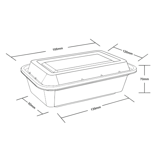 RE Series 24 OZ Food Container Dimensions