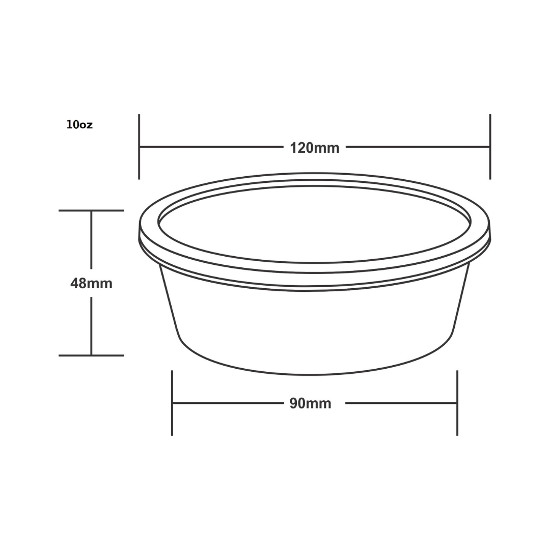 Round Series 10 OZ Dimensions