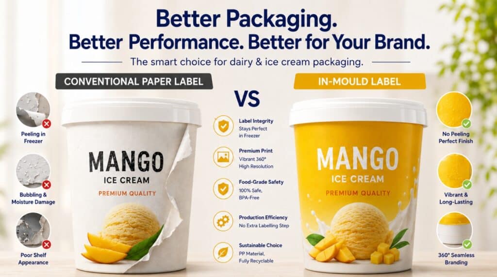 IML Plastic Containers for Dairy and Ice Cream Packaging
