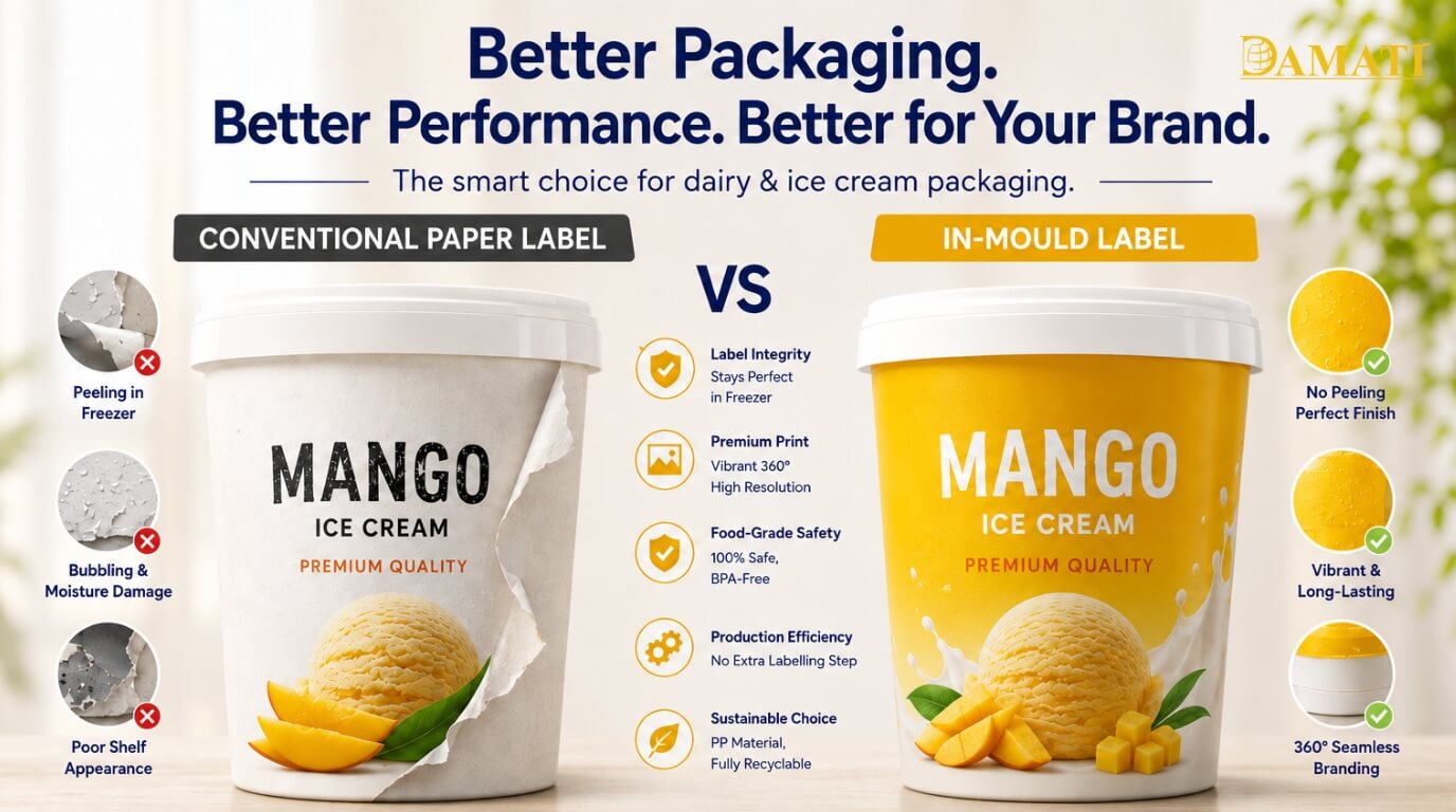 IML Plastic Containers for Dairy and Ice Cream Packaging - Damati