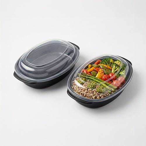 Cherry Series 950 ml Oval PP Plastic Food Container - Damati