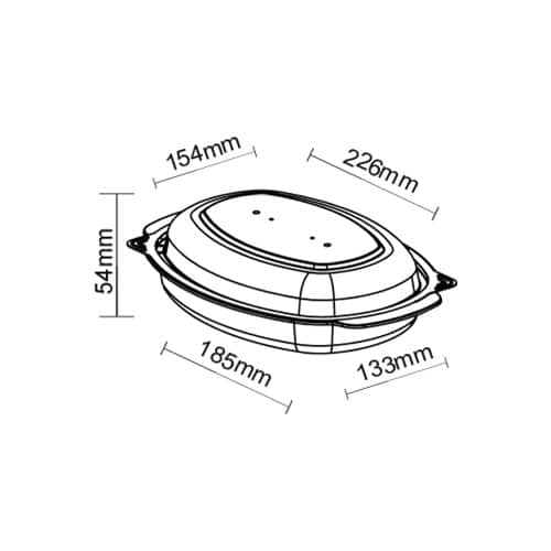 Cherry Series Food Container 600 ml Dimensions - Damati