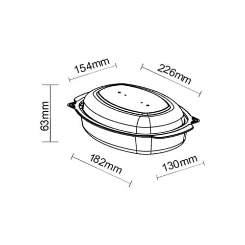 Cherry Series Food Container 750 ml Dimensions - Damati
